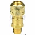 Dixon D Automatic Interchange Pneumatic Coupler, 1/2 in, Quick-Connect x MNPT, Brass 4DM4-B